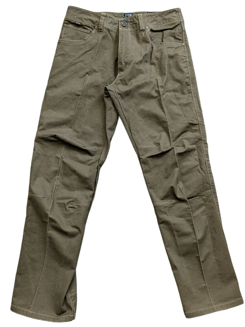 Kuhl Men Vintage Patina Olive Green Ryder Workwear Straight Leg Pants Size 32x30